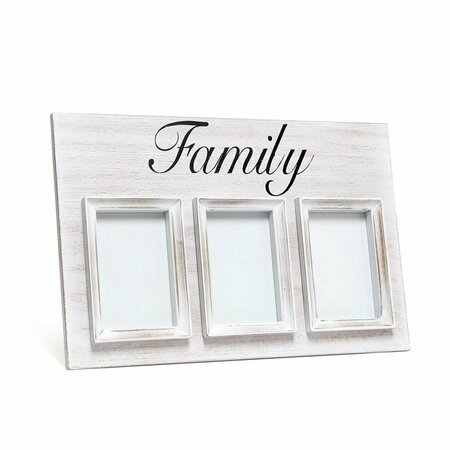 STOCKAGE SUPREME 3 Photo Collage Frame 4x6 Picture Frame #44; White Wash Family ST3349461